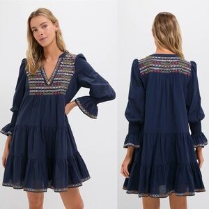 NWT Pomander Place Navy Embroidered Sequin Kenzo Dress